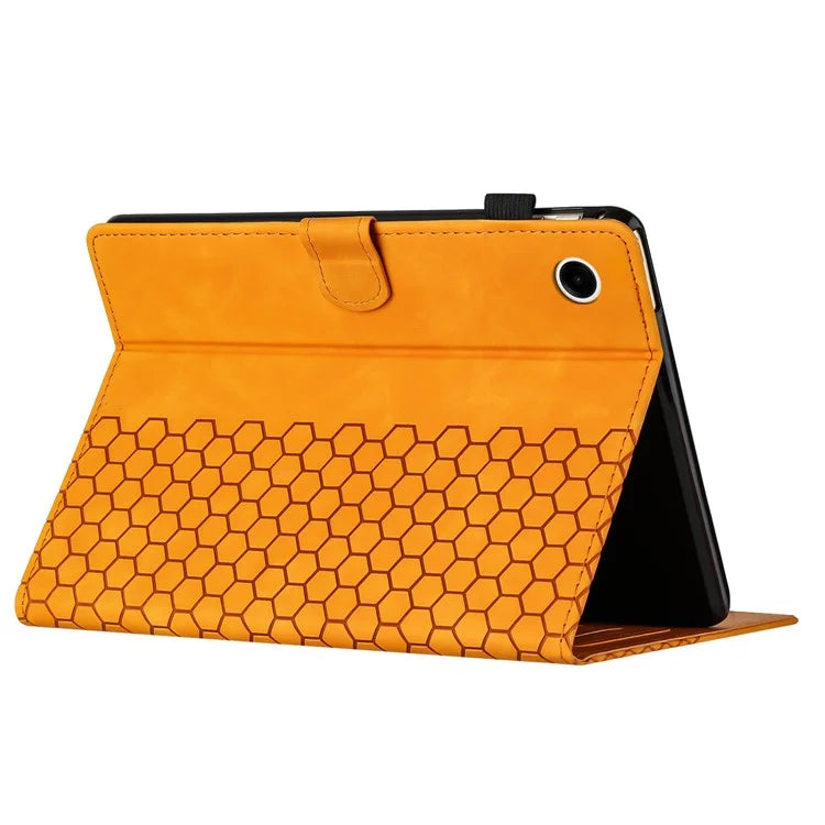 For Samsung Galaxy Tab A9 Case Honeycomb Printed Leather Tablet Cover with Card Slot
