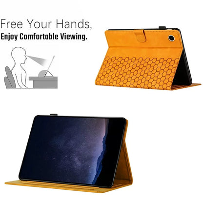 For Samsung Galaxy Tab A9 Case Honeycomb Printed Leather Tablet Cover with Card Slot