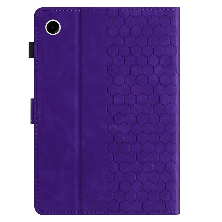 For Samsung Galaxy Tab A9 Case Honeycomb Printed Leather Tablet Cover with Card Slot