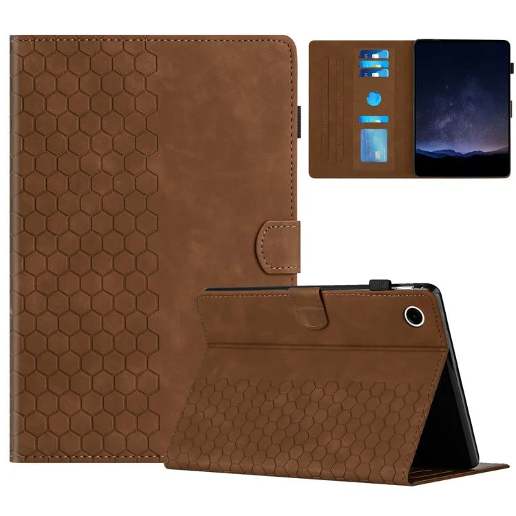 For Samsung Galaxy Tab A9 Case Honeycomb Printed Leather Tablet Cover with Card Slot