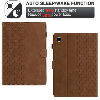 For Samsung Galaxy Tab A9 Case Honeycomb Printed Leather Tablet Cover with Card Slot