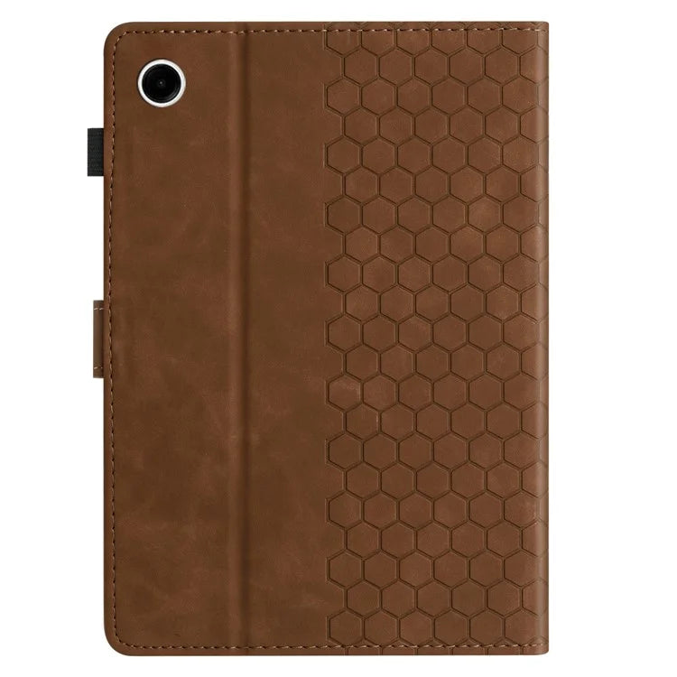 For Samsung Galaxy Tab A9 Case Honeycomb Printed Leather Tablet Cover with Card Slot