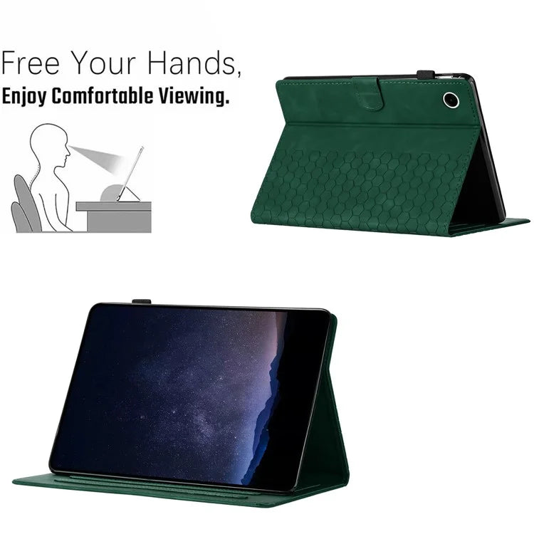 For Samsung Galaxy Tab A9 Case Honeycomb Printed Leather Tablet Cover with Card Slot
