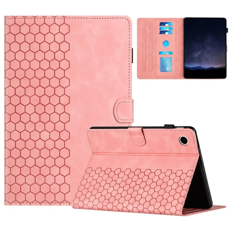For Samsung Galaxy Tab A9 Case Honeycomb Printed Leather Tablet Cover with Card Slot
