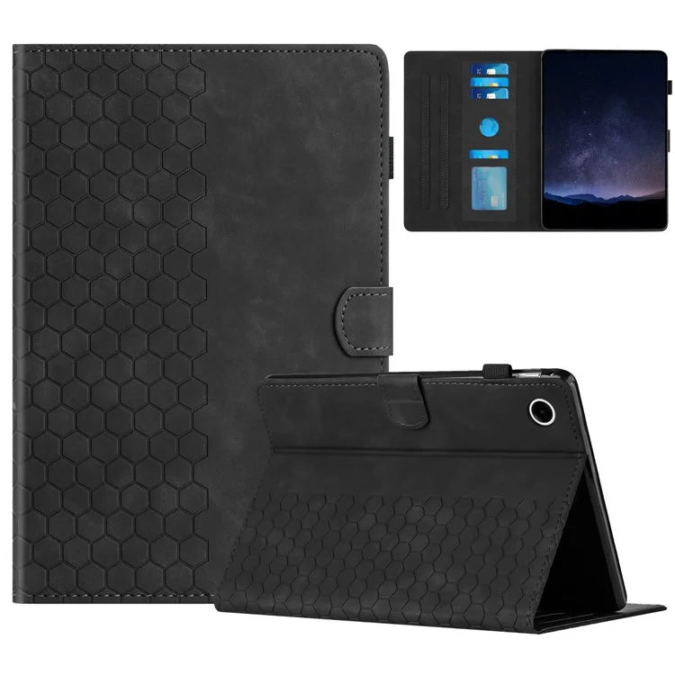 For Samsung Galaxy Tab A8 10.5 (2022)  /  (2021) Case Honeycomb Printed Leather Tablet Cover with Card Slot