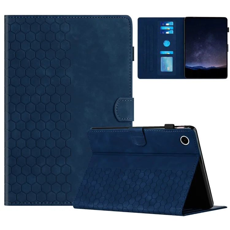 For Samsung Galaxy Tab A8 10.5 (2022)  /  (2021) Case Honeycomb Printed Leather Tablet Cover with Card Slot