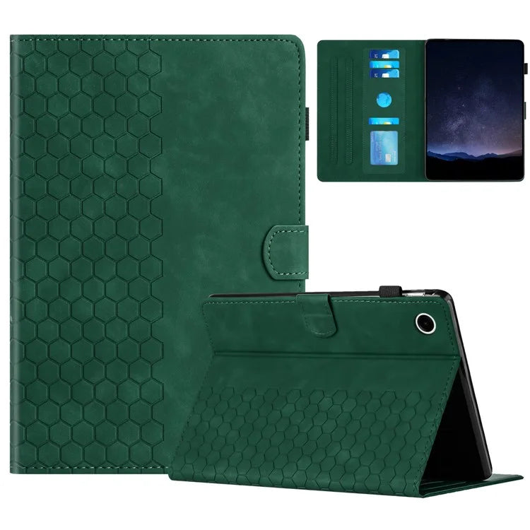 For Samsung Galaxy Tab A8 10.5 (2022)  /  (2021) Case Honeycomb Printed Leather Tablet Cover with Card Slot