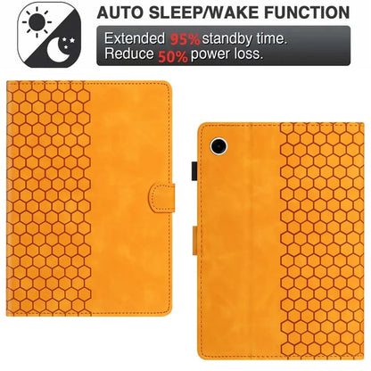 For Samsung Galaxy Tab A8 10.5 (2022)  /  (2021) Case Honeycomb Printed Leather Tablet Cover with Card Slot