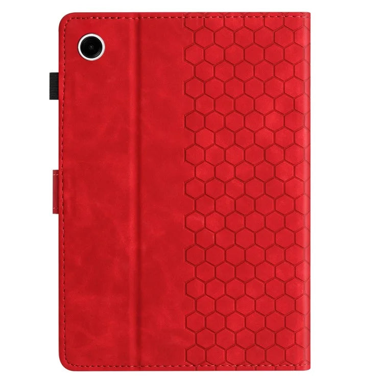 For Samsung Galaxy Tab A8 10.5 (2022)  /  (2021) Case Honeycomb Printed Leather Tablet Cover with Card Slot