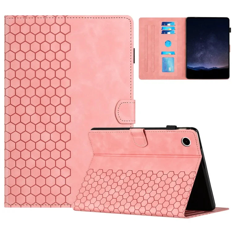 For Samsung Galaxy Tab A8 10.5 (2022)  /  (2021) Case Honeycomb Printed Leather Tablet Cover with Card Slot