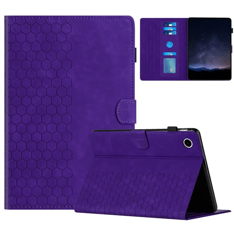 For Samsung Galaxy Tab A9+ Case Honeycomb Printed Leather Tablet Cover with Card Slot