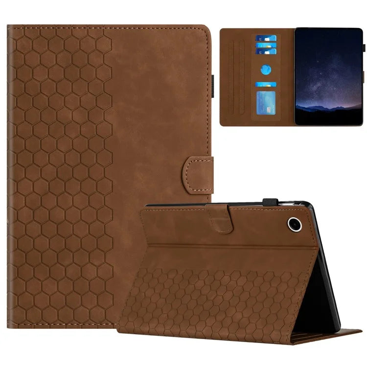 For Samsung Galaxy Tab A9+ Case Honeycomb Printed Leather Tablet Cover with Card Slot