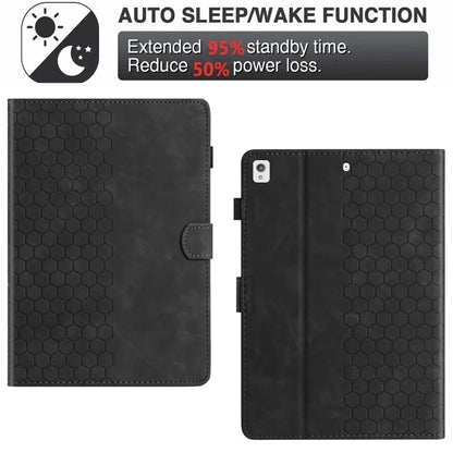 For Samsung Galaxy Tab A7 Lite 8.7-inch T220  /  T225 Case Honeycomb Printed Leather Tablet Cover with Card Slot