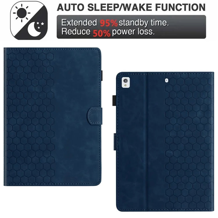 For Samsung Galaxy Tab A7 Lite 8.7-inch T220  /  T225 Case Honeycomb Printed Leather Tablet Cover with Card Slot