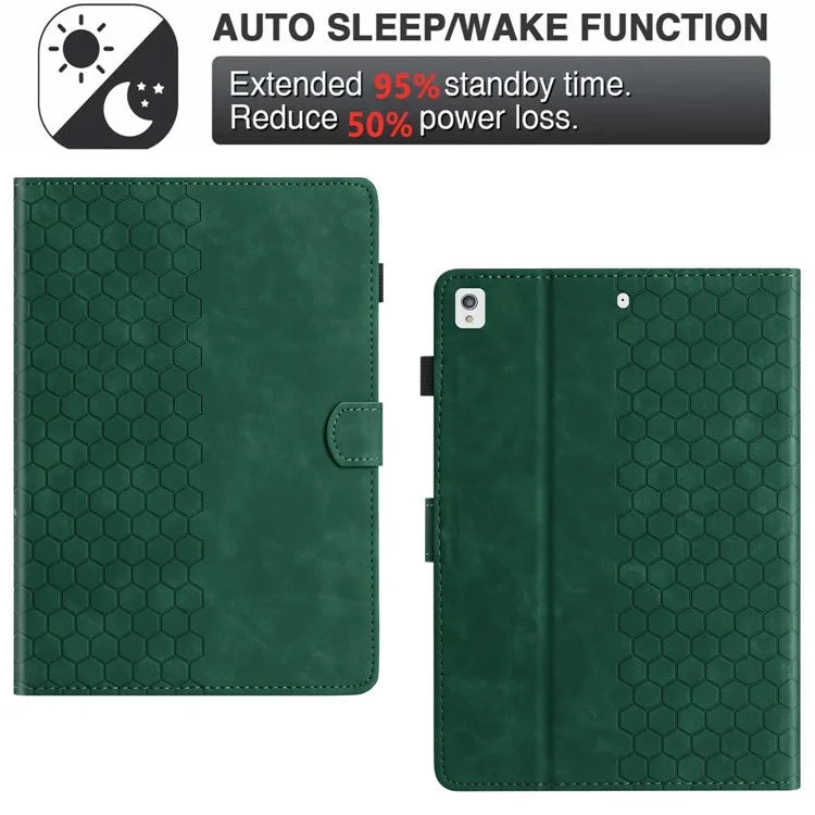 For Samsung Galaxy Tab A7 Lite 8.7-inch T220  /  T225 Case Honeycomb Printed Leather Tablet Cover with Card Slot