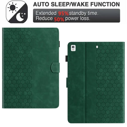 For Samsung Galaxy Tab A7 Lite 8.7-inch T220  /  T225 Case Honeycomb Printed Leather Tablet Cover with Card Slot