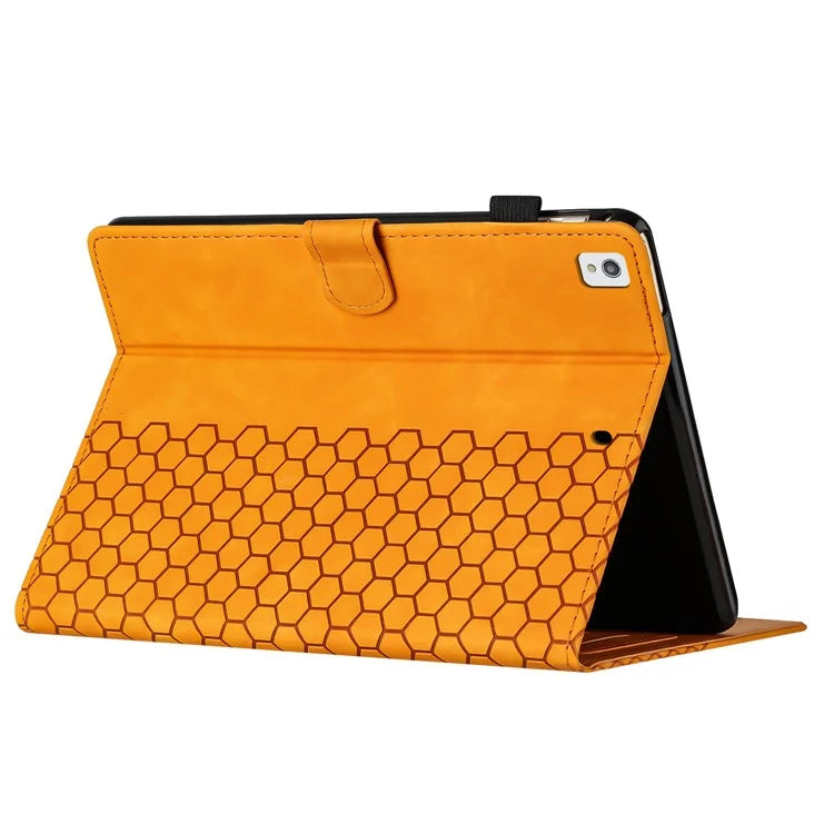 For Samsung Galaxy Tab A7 Lite 8.7-inch T220  /  T225 Case Honeycomb Printed Leather Tablet Cover with Card Slot