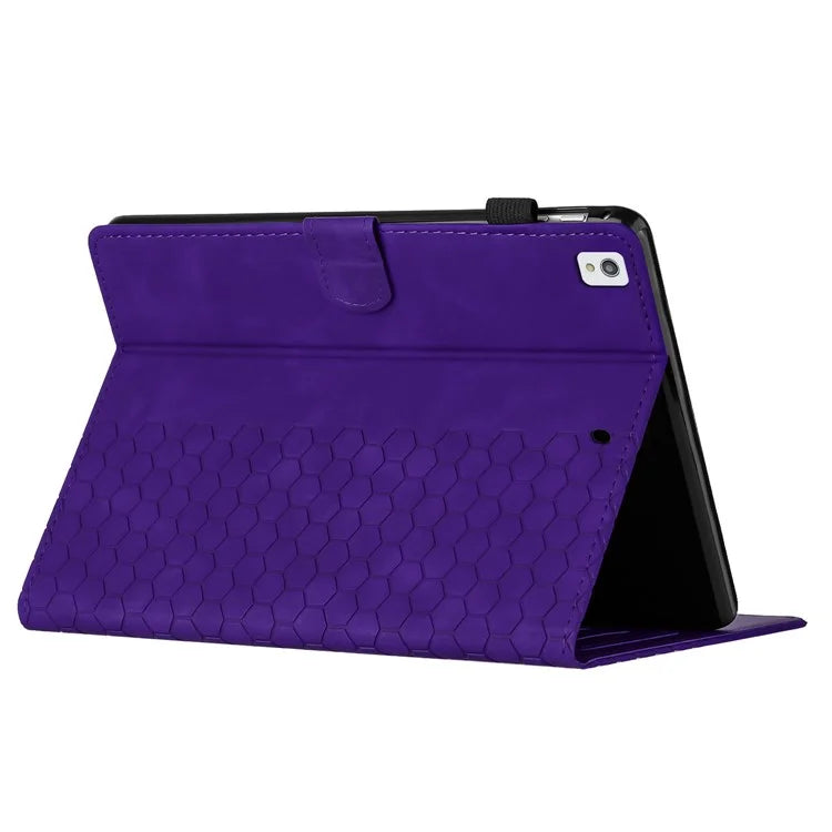For Samsung Galaxy Tab A7 Lite 8.7-inch T220  /  T225 Case Honeycomb Printed Leather Tablet Cover with Card Slot
