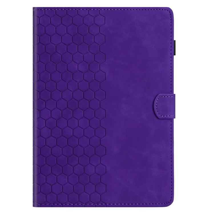 For Samsung Galaxy Tab A7 Lite 8.7-inch T220  /  T225 Case Honeycomb Printed Leather Tablet Cover with Card Slot