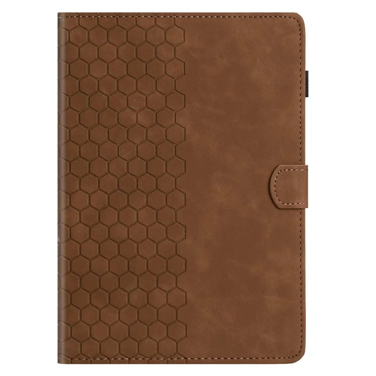 For Samsung Galaxy Tab A7 Lite 8.7-inch T220  /  T225 Case Honeycomb Printed Leather Tablet Cover with Card Slot