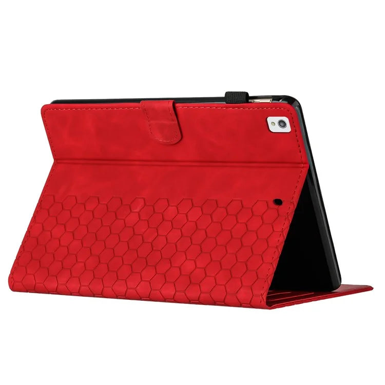 For Samsung Galaxy Tab A7 Lite 8.7-inch T220  /  T225 Case Honeycomb Printed Leather Tablet Cover with Card Slot