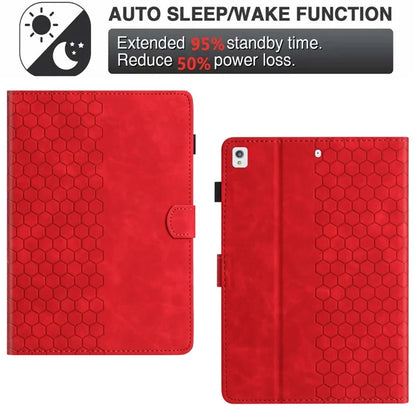 For Samsung Galaxy Tab A7 Lite 8.7-inch T220  /  T225 Case Honeycomb Printed Leather Tablet Cover with Card Slot