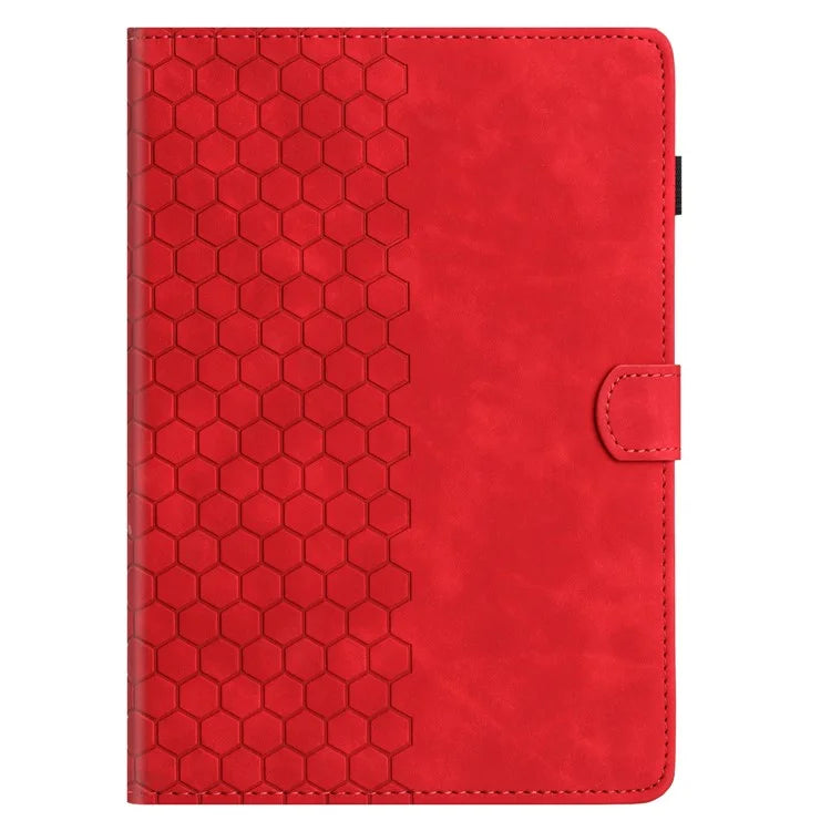 For Samsung Galaxy Tab A7 Lite 8.7-inch T220  /  T225 Case Honeycomb Printed Leather Tablet Cover with Card Slot