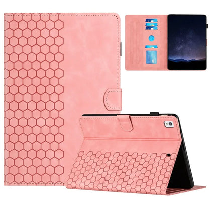For Samsung Galaxy Tab A7 Lite 8.7-inch T220  /  T225 Case Honeycomb Printed Leather Tablet Cover with Card Slot
