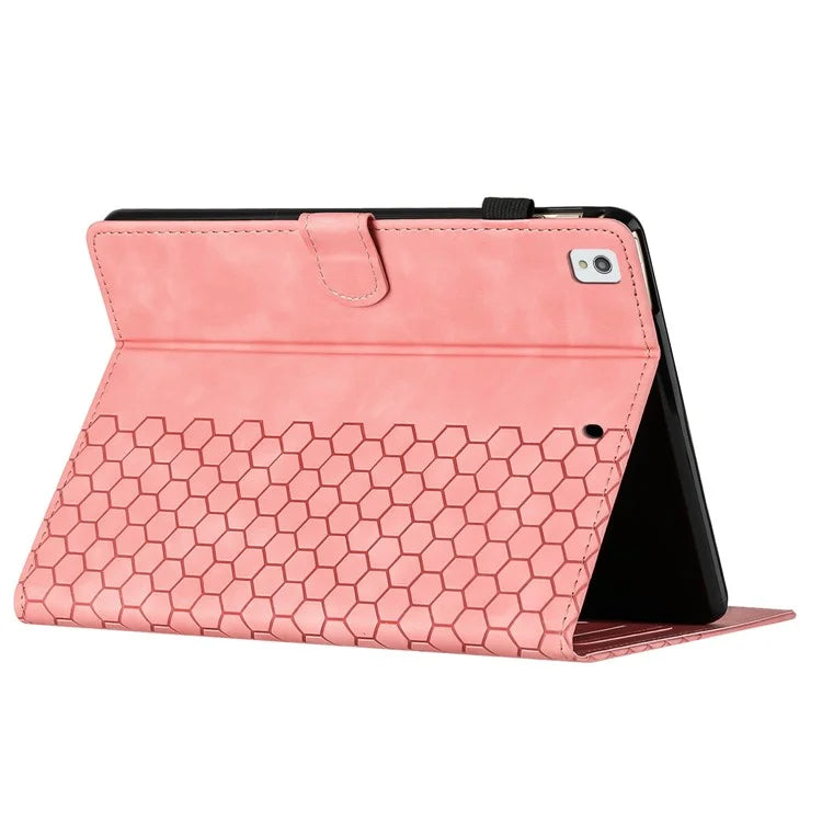 For Samsung Galaxy Tab A7 Lite 8.7-inch T220  /  T225 Case Honeycomb Printed Leather Tablet Cover with Card Slot
