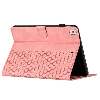 For Samsung Galaxy Tab A7 Lite 8.7-inch T220  /  T225 Case Honeycomb Printed Leather Tablet Cover with Card Slot