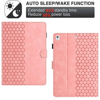 For Samsung Galaxy Tab A7 Lite 8.7-inch T220  /  T225 Case Honeycomb Printed Leather Tablet Cover with Card Slot