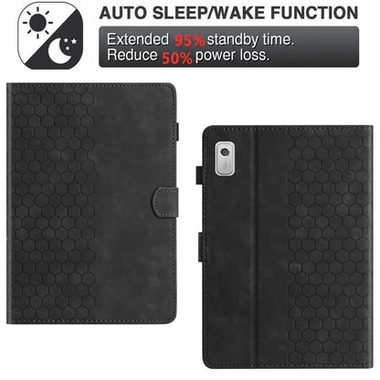 For Lenovo Tab P11 Gen 2 Case Honeycomb Printed Leather Tablet Cover with Card Slot