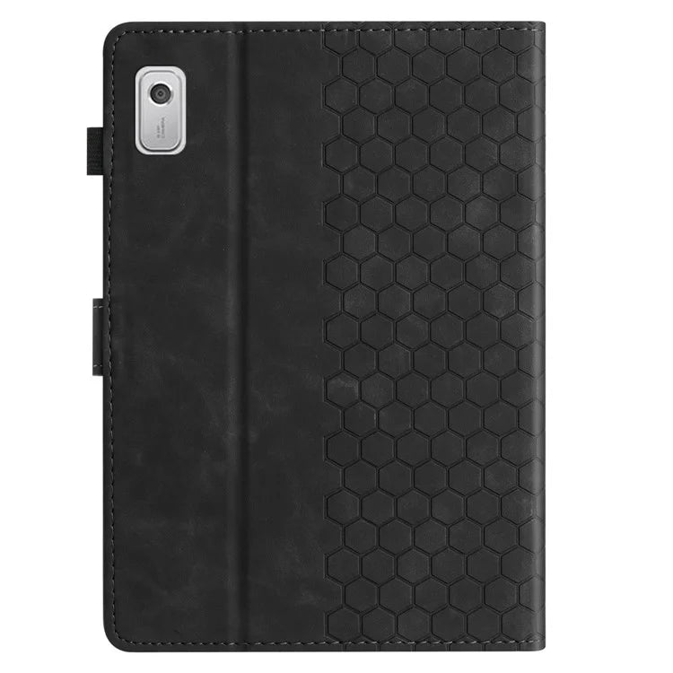 For Lenovo Tab P11 Gen 2 Case Honeycomb Printed Leather Tablet Cover with Card Slot