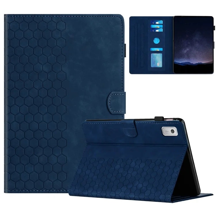 For Lenovo Tab P11 Gen 2 Case Honeycomb Printed Leather Tablet Cover with Card Slot