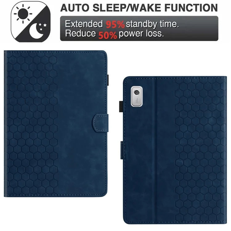 For Lenovo Tab P11 Gen 2 Case Honeycomb Printed Leather Tablet Cover with Card Slot