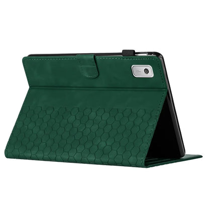 For Lenovo Tab P11 Gen 2 Case Honeycomb Printed Leather Tablet Cover with Card Slot
