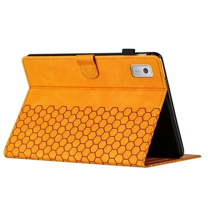 For Lenovo Tab P11 Gen 2 Case Honeycomb Printed Leather Tablet Cover with Card Slot
