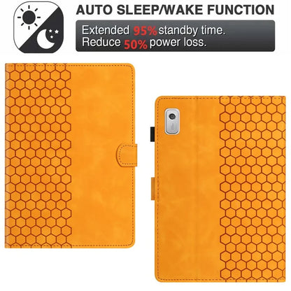 For Lenovo Tab P11 Gen 2 Case Honeycomb Printed Leather Tablet Cover with Card Slot