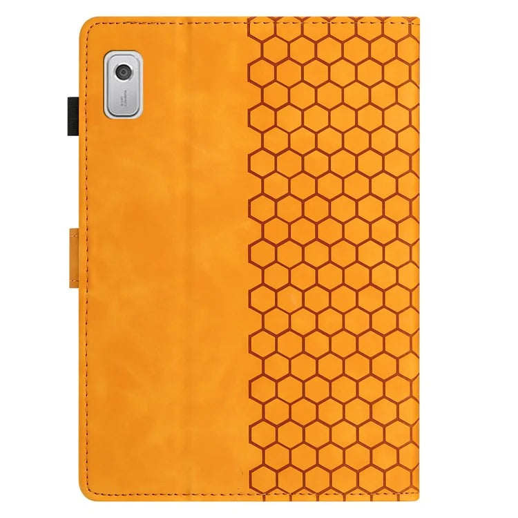 For Lenovo Tab P11 Gen 2 Case Honeycomb Printed Leather Tablet Cover with Card Slot