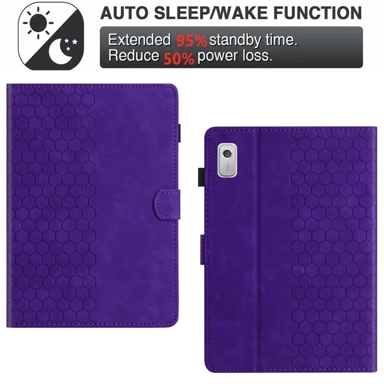 For Lenovo Tab P11 Gen 2 Case Honeycomb Printed Leather Tablet Cover with Card Slot