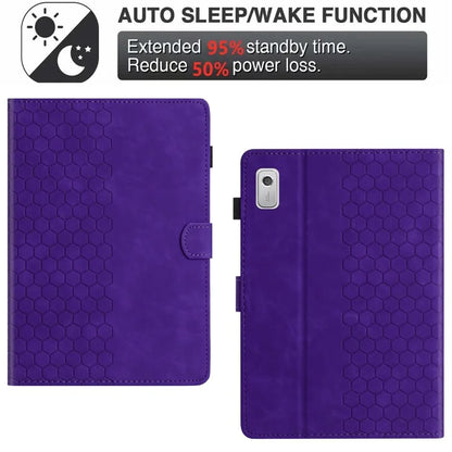 For Lenovo Tab P11 Gen 2 Case Honeycomb Printed Leather Tablet Cover with Card Slot