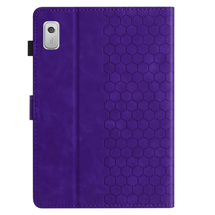 For Lenovo Tab P11 Gen 2 Case Honeycomb Printed Leather Tablet Cover with Card Slot