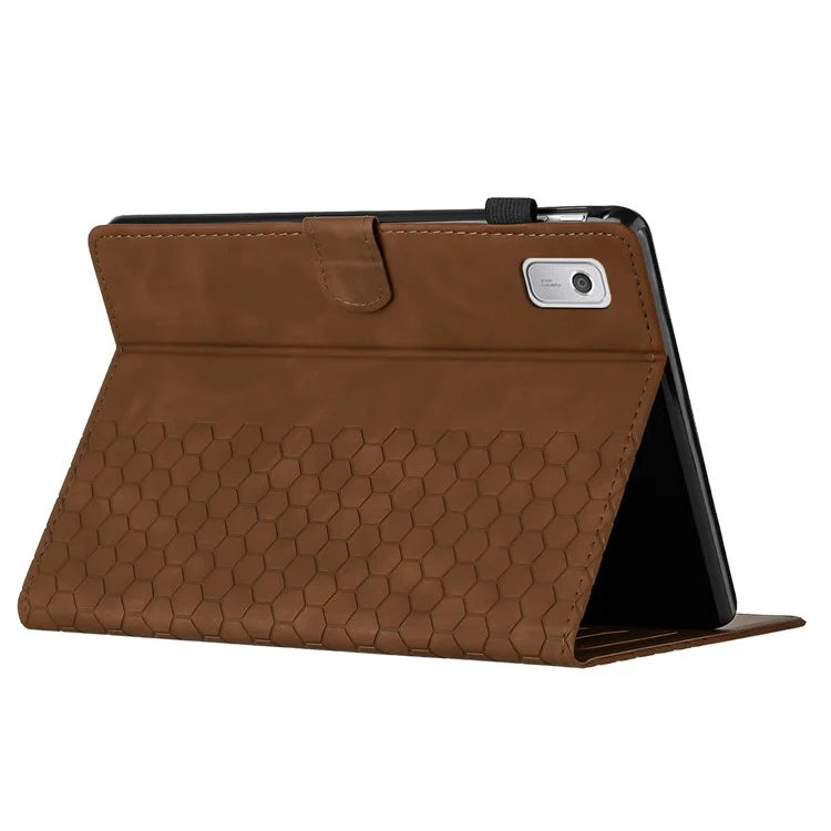 For Lenovo Tab P11 Gen 2 Case Honeycomb Printed Leather Tablet Cover with Card Slot