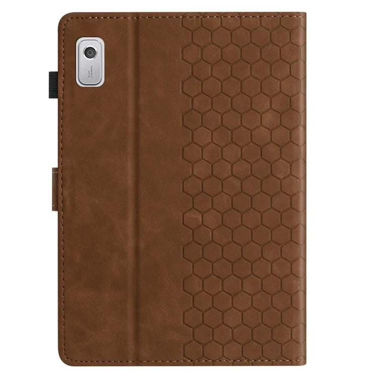 For Lenovo Tab P11 Gen 2 Case Honeycomb Printed Leather Tablet Cover with Card Slot