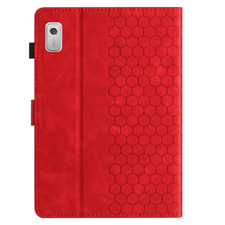 For Lenovo Tab P11 Gen 2 Case Honeycomb Printed Leather Tablet Cover with Card Slot