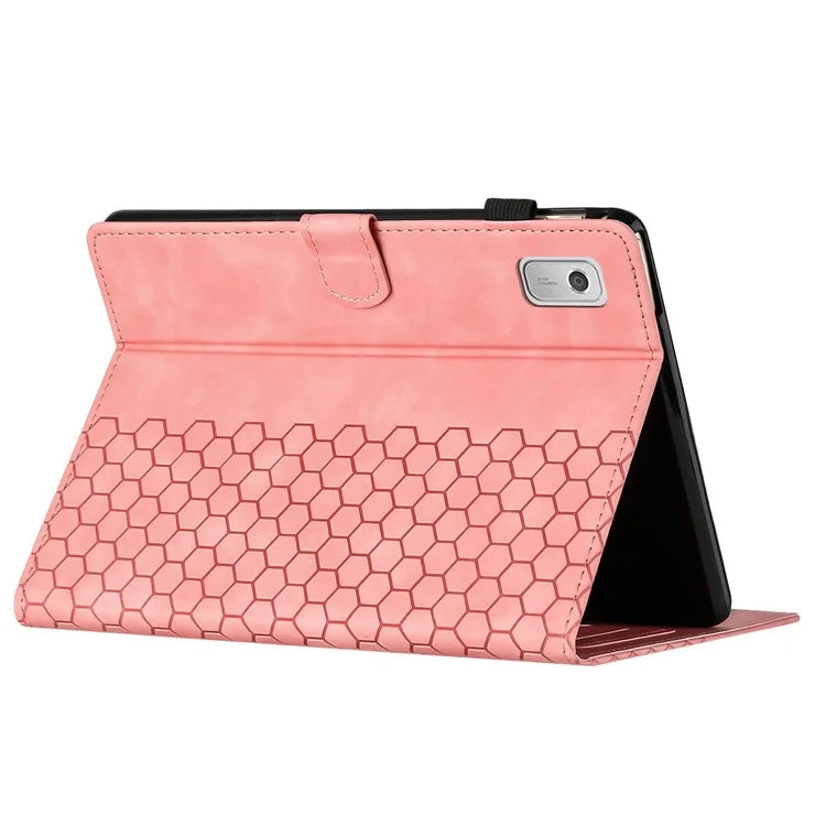For Lenovo Tab P11 Gen 2 Case Honeycomb Printed Leather Tablet Cover with Card Slot