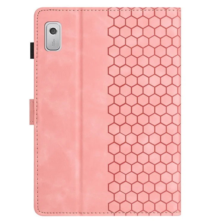 For Lenovo Tab P11 Gen 2 Case Honeycomb Printed Leather Tablet Cover with Card Slot