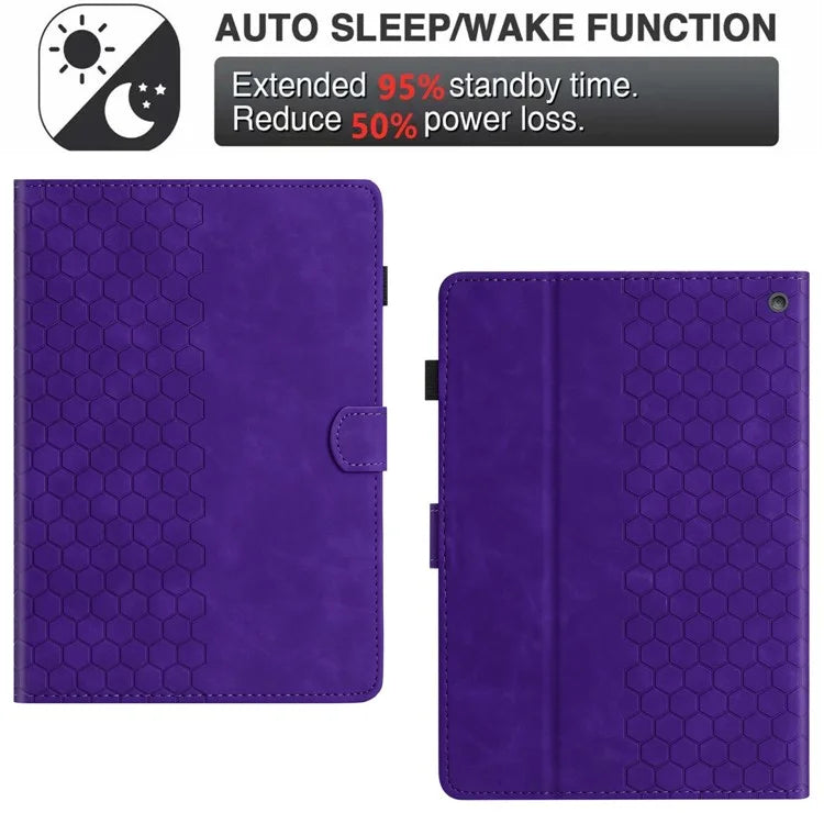 For Amazon Kindle Fire Max 11 2023 Case Honeycomb Printed Leather Tablet Cover with Card Slot