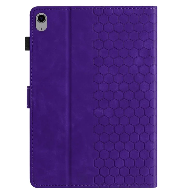 For Lenovo Tab P11 Case Honeycomb Printed Leather Tablet Cover with Card Slot