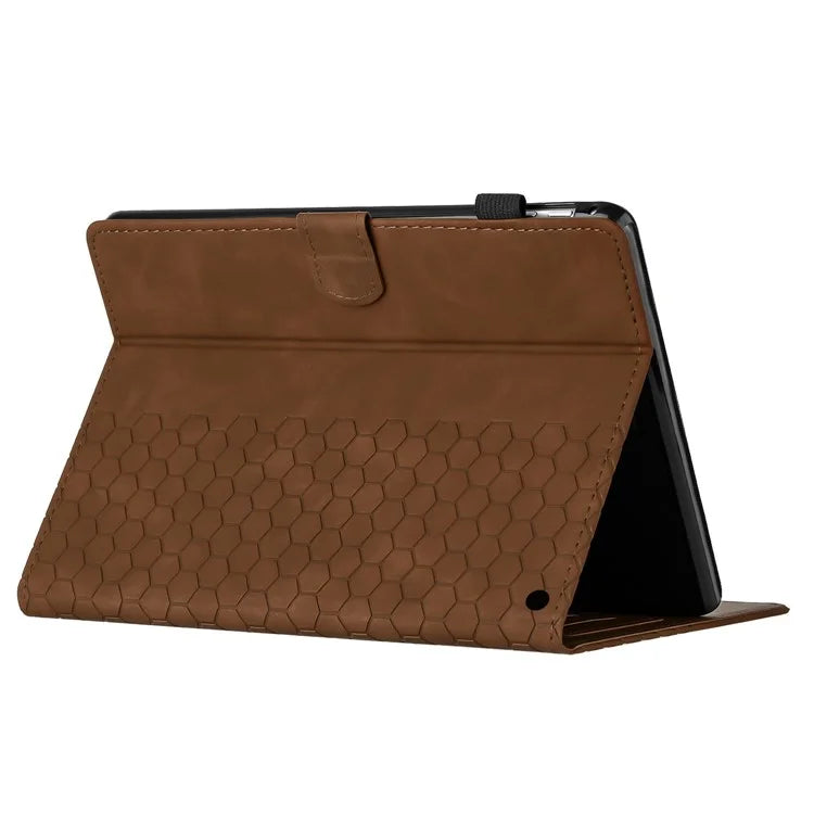 For Amazon Fire HD 10 (2021)  /  HD 10 Plus (2021) Case Honeycomb Printed Leather Tablet Cover with Card Slot